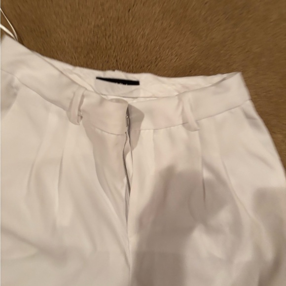 Designer Dressy White Flared Business Women's Wide-Leg Pants S-M - Picture 3 of 4